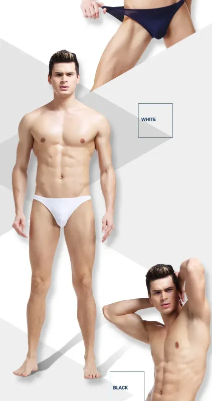 3 uds verano borde estrecho hombres deportes transpirable hielo seda calzoncillos finos sexy cintura baja apretado sin costuras pequeños pantalones triangulares — image 11