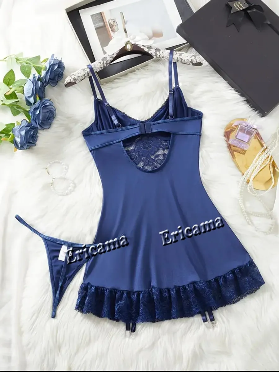 Fancy Lace Sexy Lingerie Set Women's Sexy Underwear g-String garter Hot Skirt Ensemble Outfits Erotic Bra set Erotic Underwear — image 3