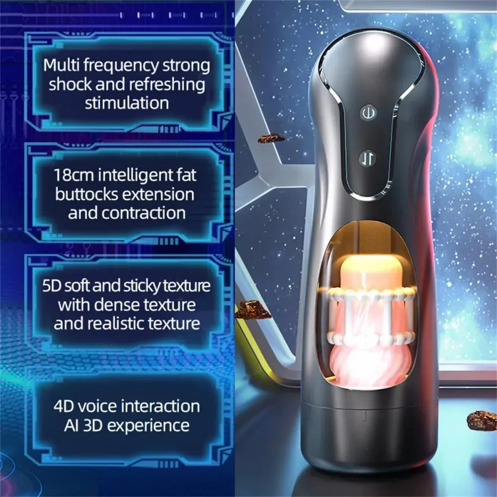 Masturbation Cup for Men with Electric Telescopic Automatic Telescopic Piston Pumping Masturbation Device Adult Sex Toys — image 5