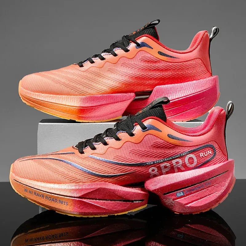 Men's Running Shoes Carbon Plate Racing Marathon Athletic Shoes Cushioned Comfortable Road Sneakers Teenage Training Shoes