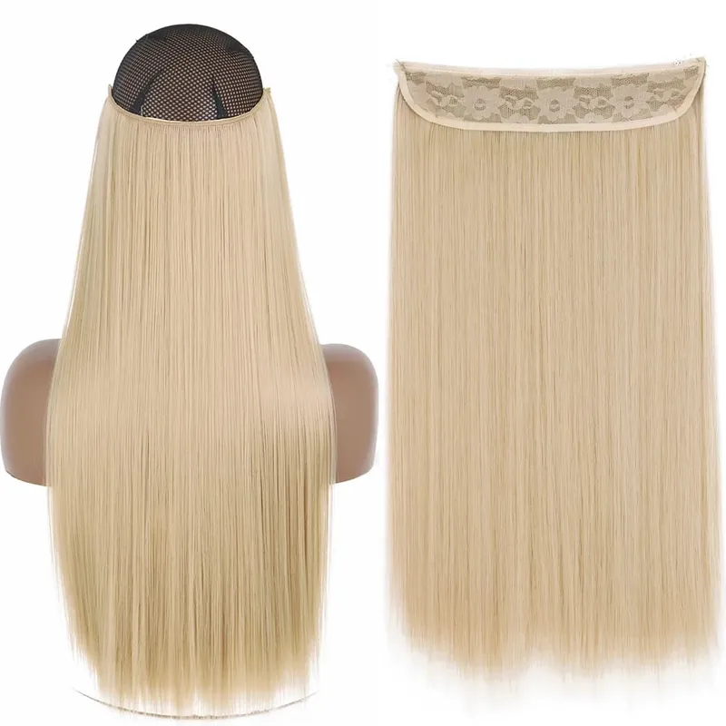 Synthetic No Clip Wave Hair Extensions Hidden Secret False Hairpiece One Piece Fish Line Fake Hair Piece — image 21