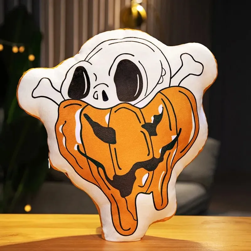 30CM Funny Pumpkin Ghost Cute Elves Skeleton Death Dark Cat Soft Pillow Halloween Home Decoration Sofa Cushion Nap Sleep Toys — image 14