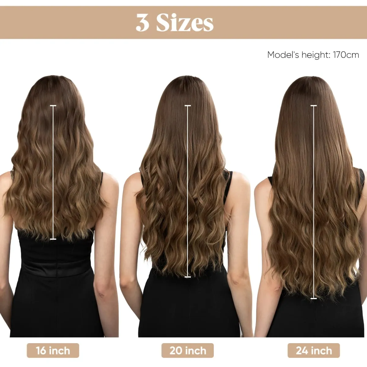 Synthetic Wave Invisible Clip in Hair Extensions Fish Line Ombre Natural Blonde Hairpiece Fake Hair Piece For Woman — image 5
