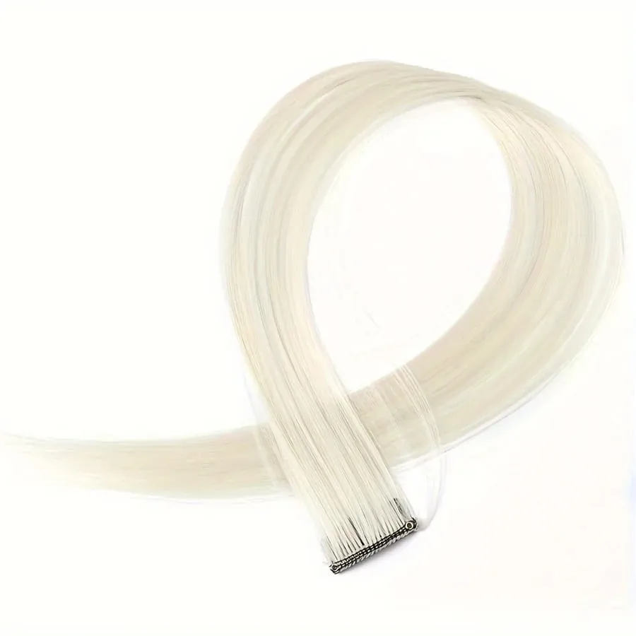 Clip in Hair Extensions 22 Inch Colored Hair Extensions Party Highlights Long Straight Synthetic Hairpieces for Women Kids Girl — image 30