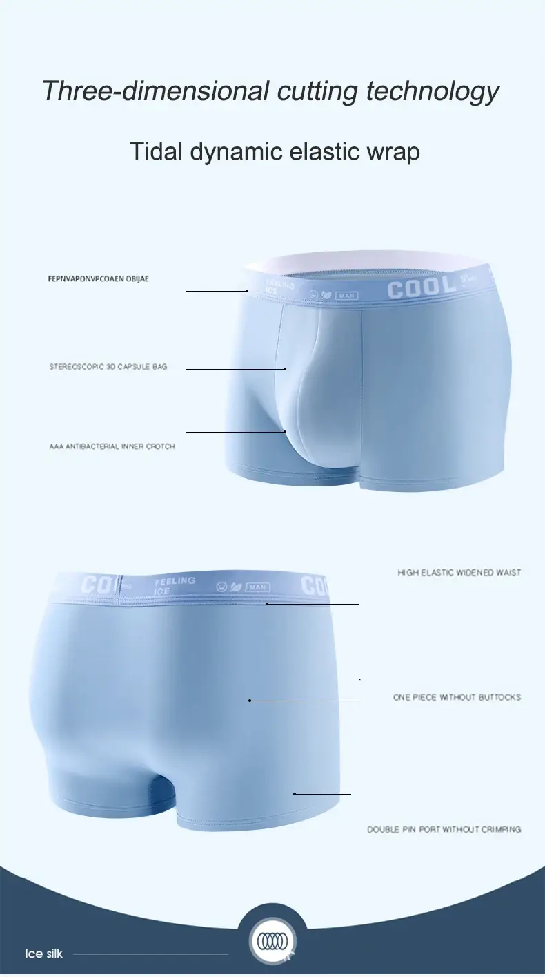 Boxers Ice Silk Man Underwear Graphene Men Underpants Breathable Comfortable Men's Panties Ultrathin Shorts Trunk Plus Size 6XL — image 6