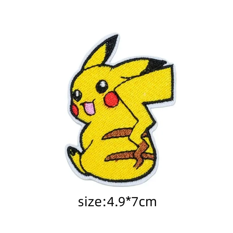 HOT 40 Style Snorlax Iron On Patch Embroidered Clothes Patches Cartoon for Clothing Kid Umbreon Cloth Stickers Garment Appliqués — image 42