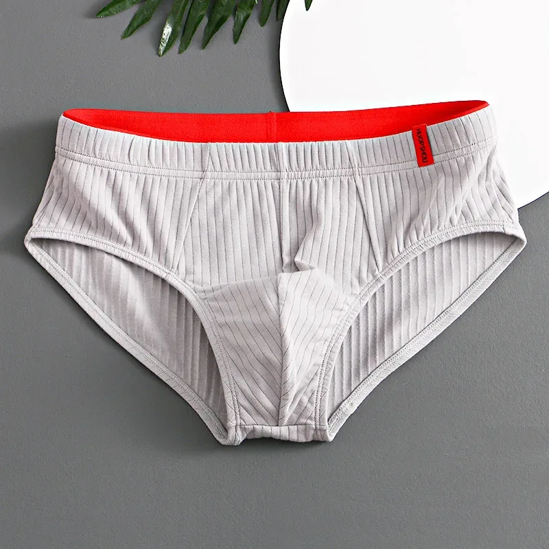1/3 pièces hommes slips taille moyenne élastique doux respirant Anti-septique U convexe rayé couleur unie décontracté hommes caleçons sous-vêtements hommes — image 30