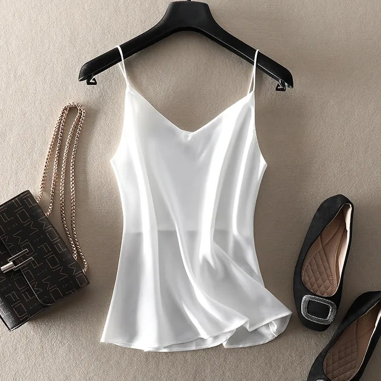 Summer Crop Top Women Camis Silk Satin Tank Top Women Camisole Sleeveless Vest Roupas Femin Cropped 2024 Croo top Binder Trans