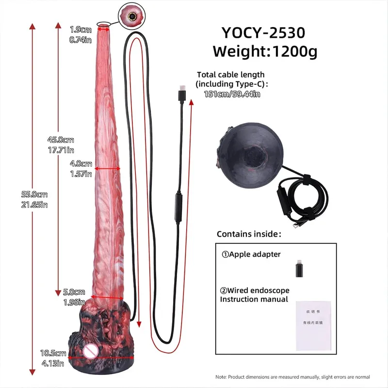 55cm Long Dragon Dildo Extendable Camera Dilator Silicone Anal Expansion Butt Plug Anus Exploration 18+ Sex Toys For Adults