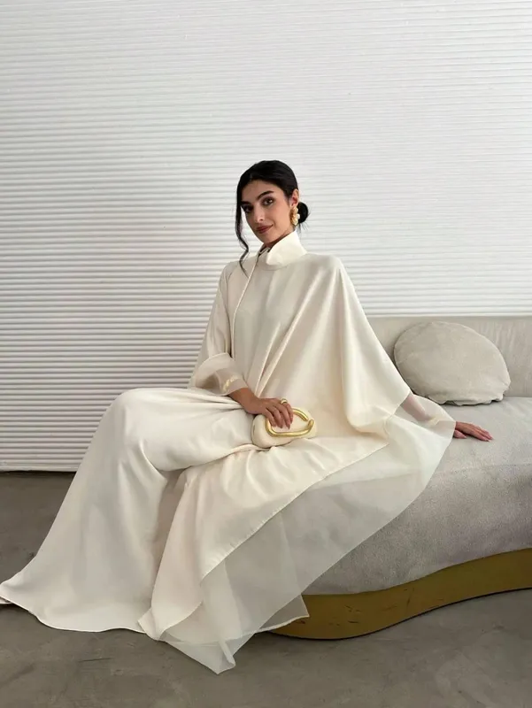 ตะวันออกกลาง Abaya ผู้หญิง Abayas แขนยาวหลวมประกวดชุดราตรี Kaftans Jilbabsเสื้อผ้าอิสลามแบบดั้งเดิม