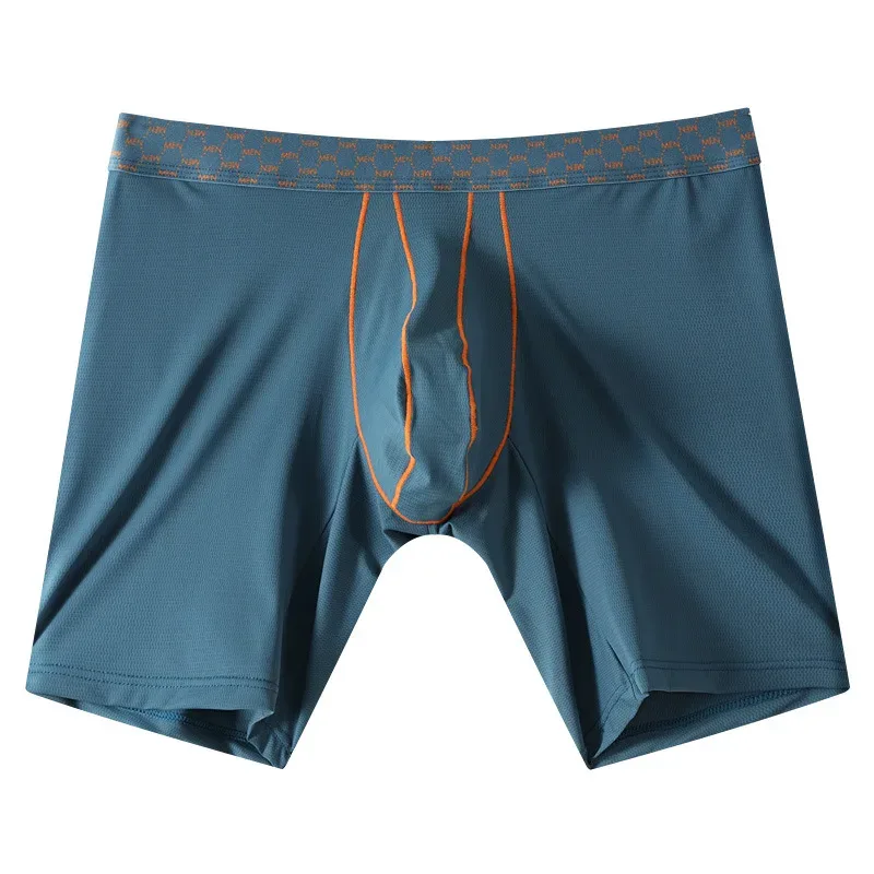 Men's five-point pants contrasting panties ice silk mid-waist breathable men's boxer panties 2519 — image 20