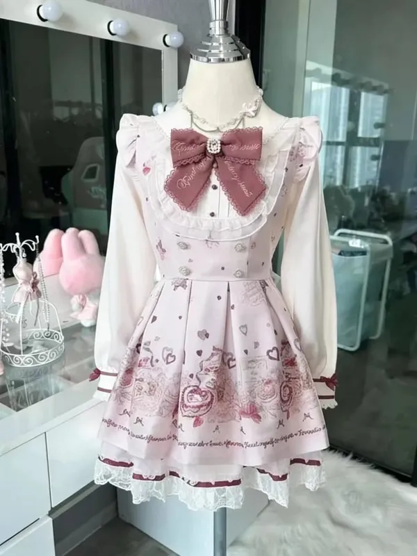 French Style Sweet Cute Polka Dot Splicing Dress Lace Bow Korean Fashion Dresses New Design Slim Waist Lady Y2k Mini Dress — image 13