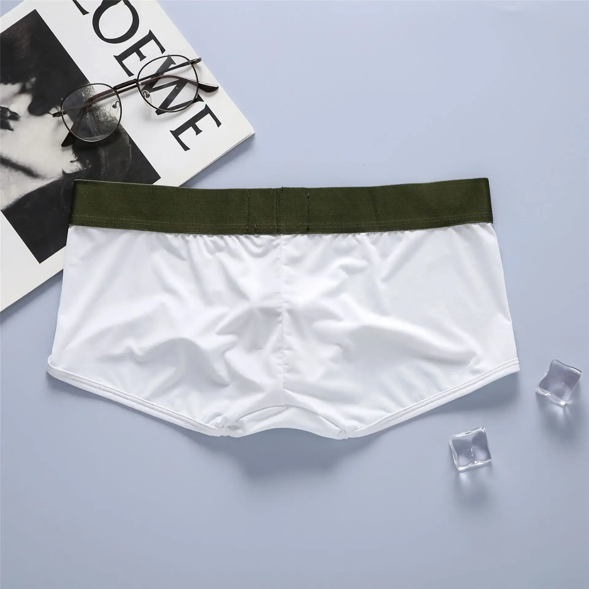 Sous-vêtements d'angle plat pour hommes, taille basse, sac tridimensionnel élastique Sexy, confortable, sous-vêtements d'angle plat, nouvelle collection — image 3