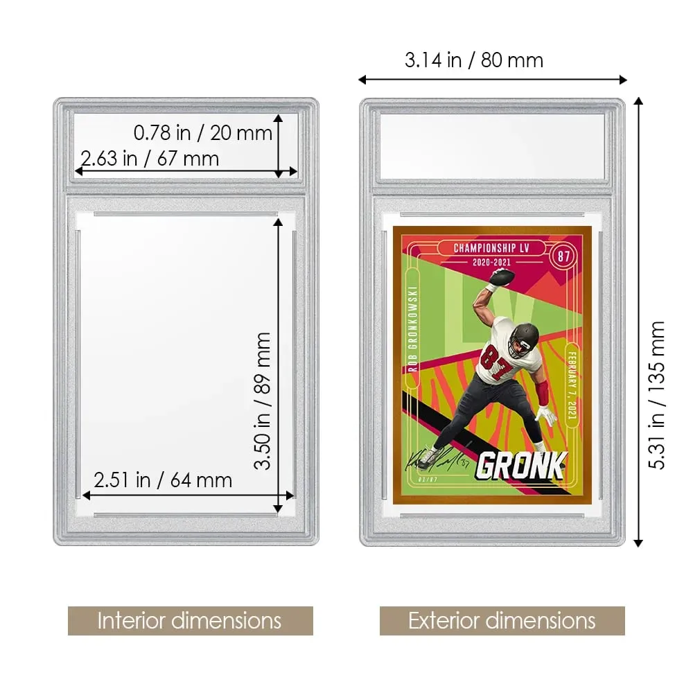 (Pack of 5) Recessed Design Frosted Frame Type Storage Anti-UV Card Brick for Collector-Grade Protection for Card Slabs — image 2