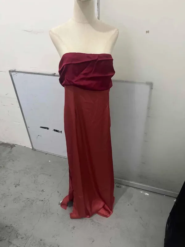 Robe Maxi à bretelles et col écharpe pour femmes, blocage de couleur, bretelles Spaghetti, fente haute, longueur au sol, Robes de soirée pour dames — image 12