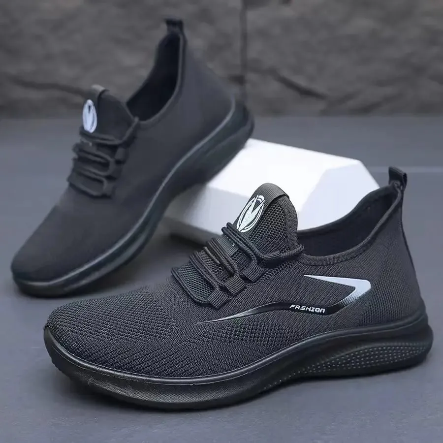 Atmungsaktive Slip-On-Schuhe mit Air-Strick-Obermaterial, flexible, weiche, rutschfeste Sohle, lässige Lauftrainer für den täglichen Gebrauch zu jeder Jahreszeit