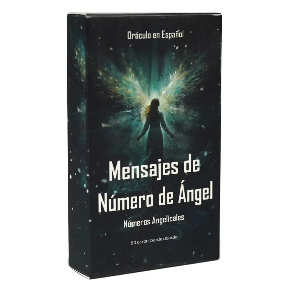 mensajes de número de ángel oracle cards 53 cartas borde dorado números angelicales Español oracle deck gold gilded board games