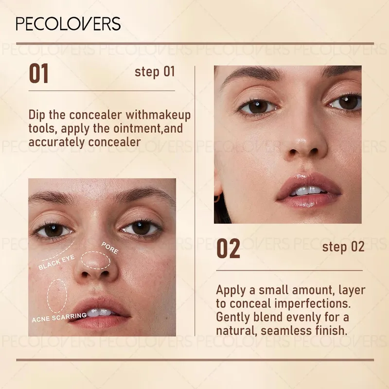 6PCS/SET Flawless Base Makeup Set - Pore Primer High-Coverage Full Coverage with Concealer BrushLightweight Liquid Foundation — image 4
