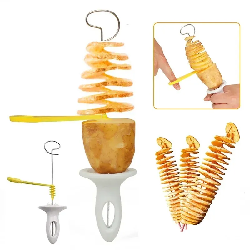 Whirlwind Potato Spiral Cutter Potato Tower Making Machine Vegetable Slicer Creative Vegetable Tools Kitchen Accessories Gadgets — image 1