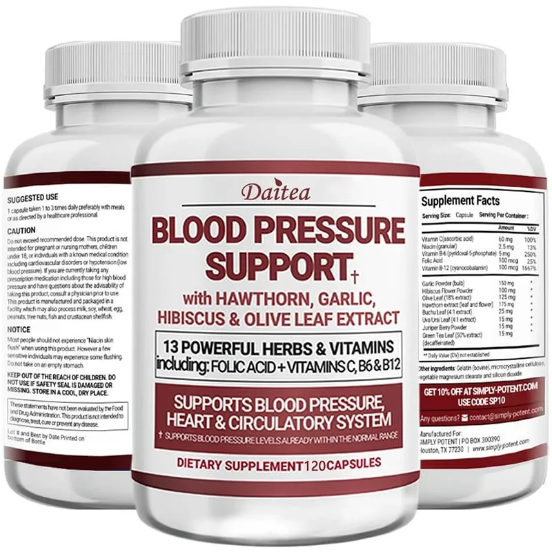 Blood Pressure Support Supplement - Heart Cholesterol Cardio - 13 Vitamins with Vitamins C B6 & B12 Hawthorn & Olive Leaf — image 10