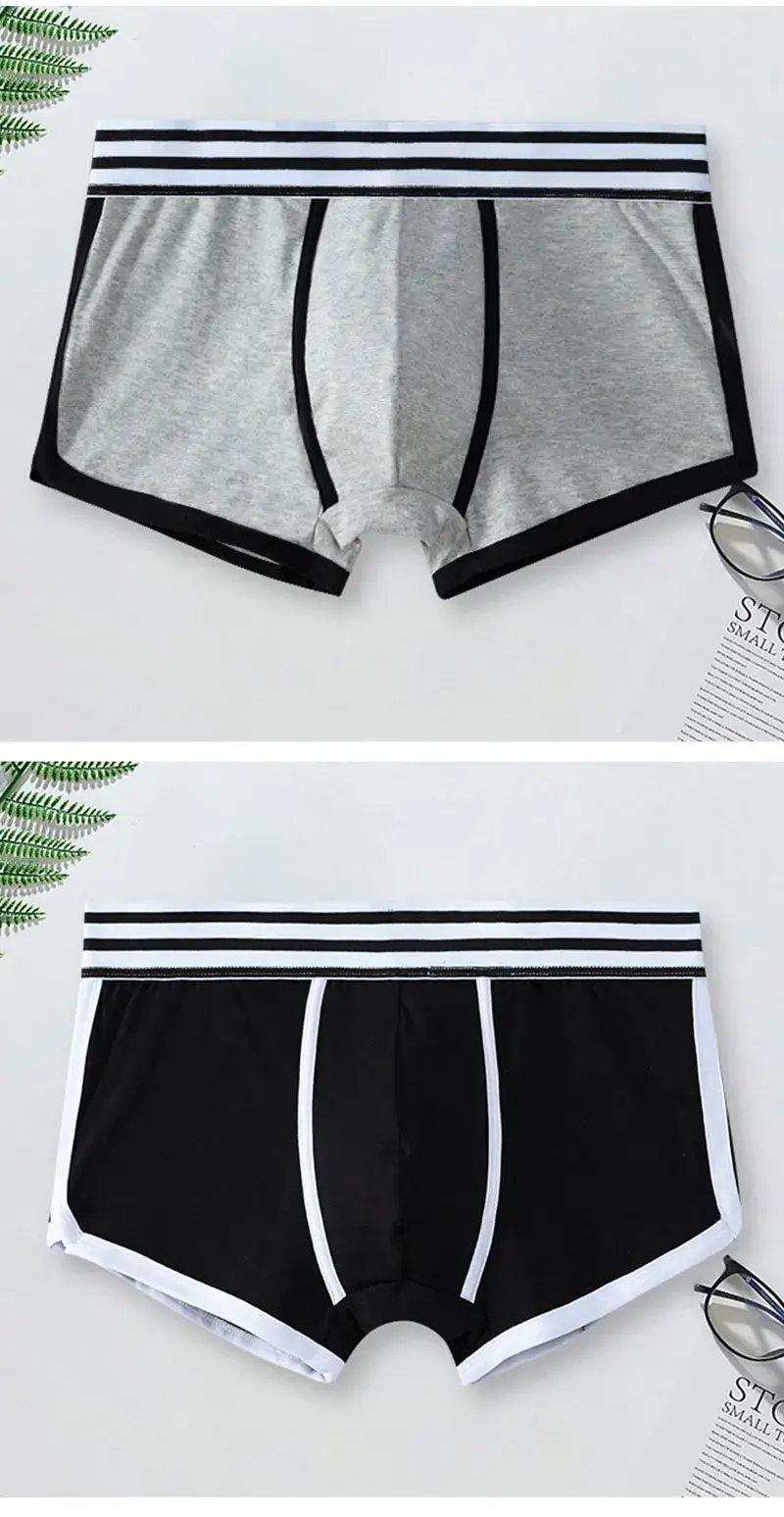 Men Soft Underpants Trunks Cotton High Quality Underwear U Convex Pouch Panties Cueca Mid Waist Breathable Boxer Shorts Homme — image 13