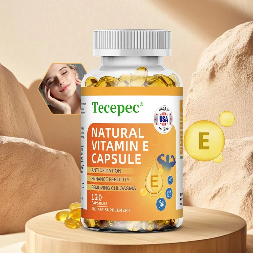 Vitamin E Capsules Helps Blood Birculation and Antioxidant & Brightens Skin Tone Daily Vitamin Supplement Beauty Health — image 1