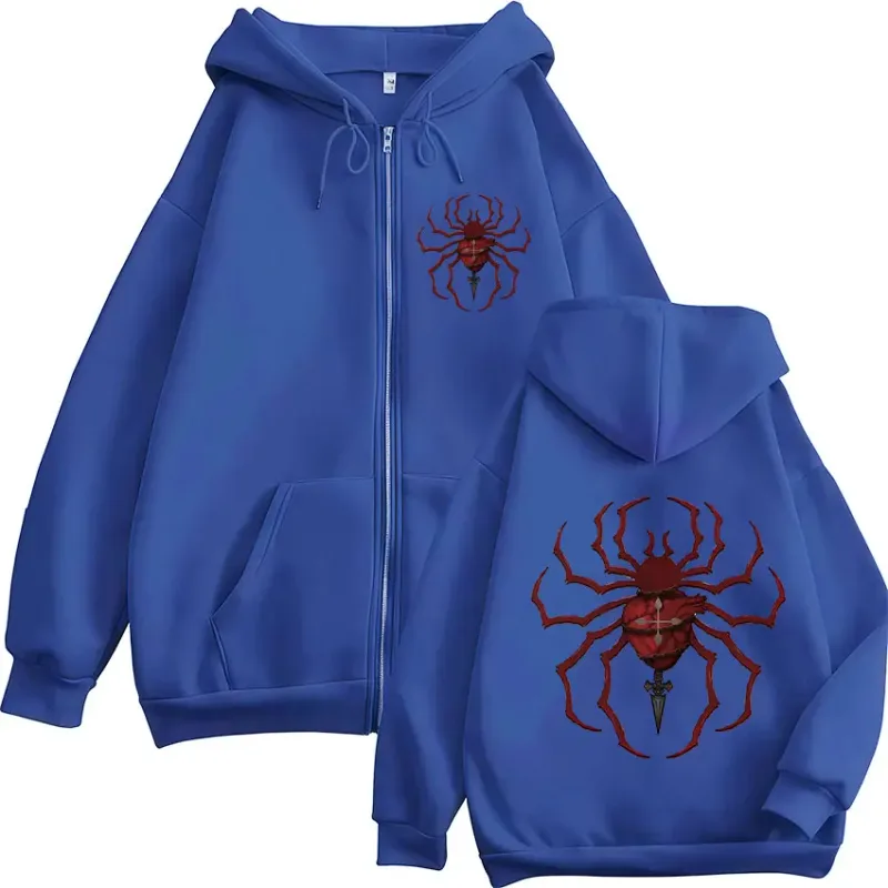 Anime Hunter X Hunter Phantom Troupe Spider Logo Zipper Hoodies Men's Zip Up Hooded Sweatshirts Long Sleeves Pullovers Jackets — image 6