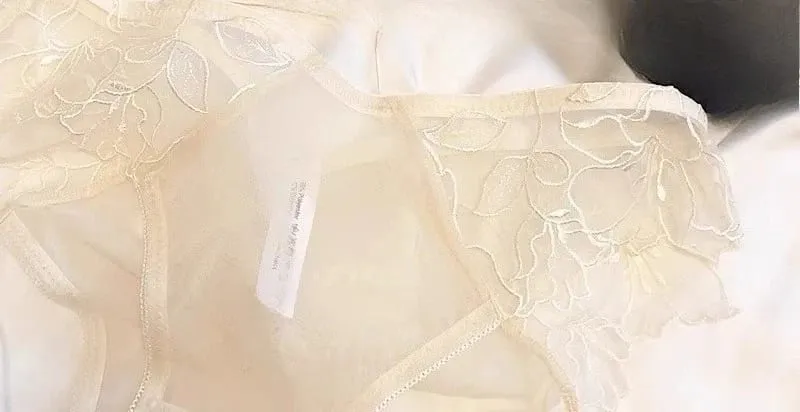 MOYISU – Bralette en dentelle brodée française, soutien-gorge Triangle sans fil pour femmes, ensemble de sous-vêtements élégants, bretelles fines, petite couverture de poitrine — image 13