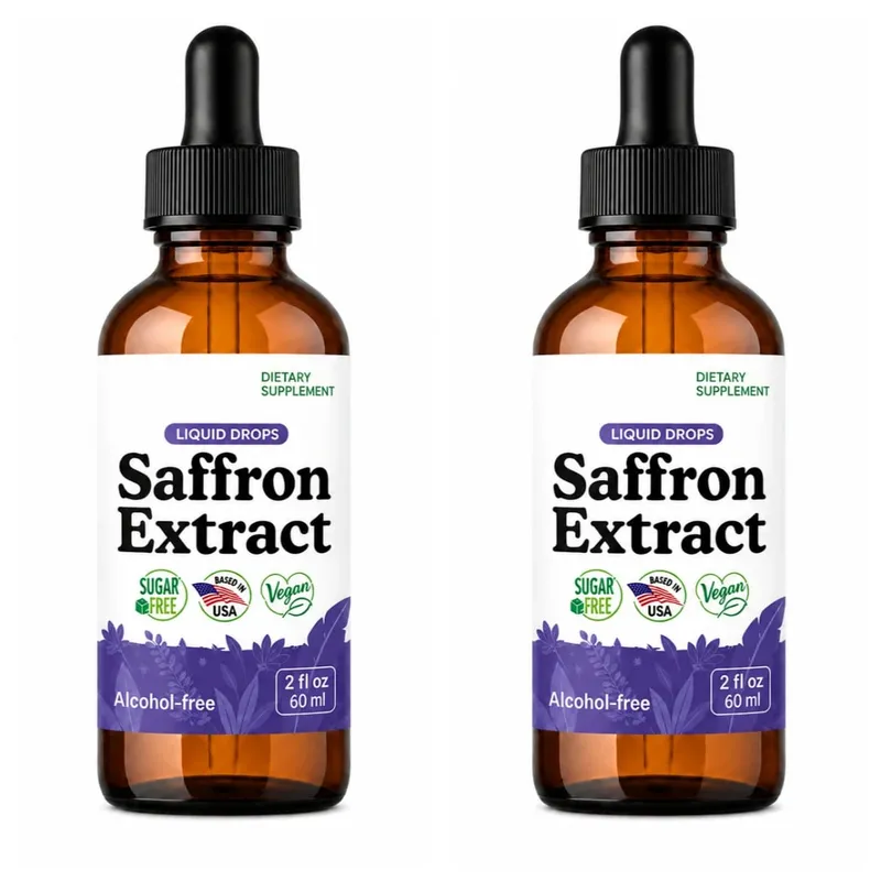 Saffron Supplements 88.5mg - Mood Focus & Eye Support Saffron Extract Liquid Drops Mix with Tea Vegan Alcohol-Free 2 Oz — image 9