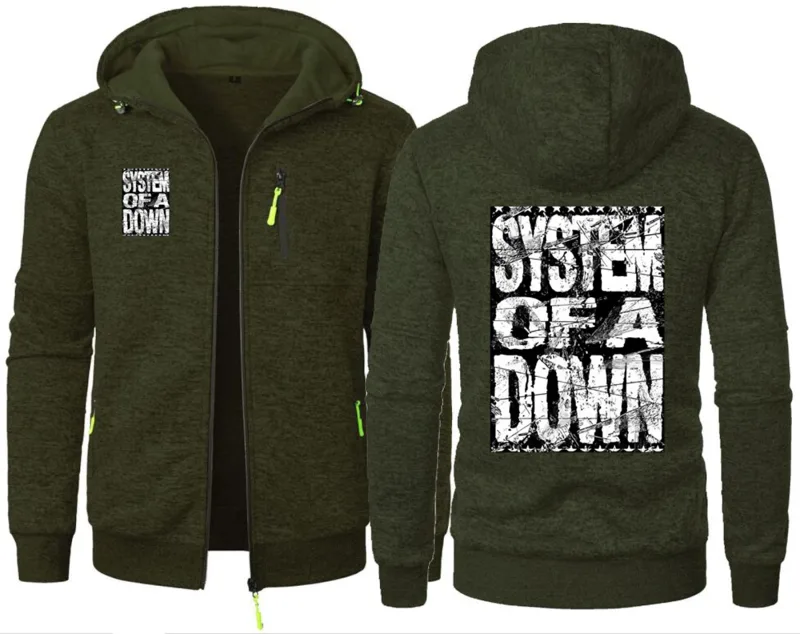 90s Vintage Rock Band System of A Down Mezmerize Men's Hoodies Sweatshirt Zip Hooded Sweatshirt Men Sportswear Slim Fit Jacket
