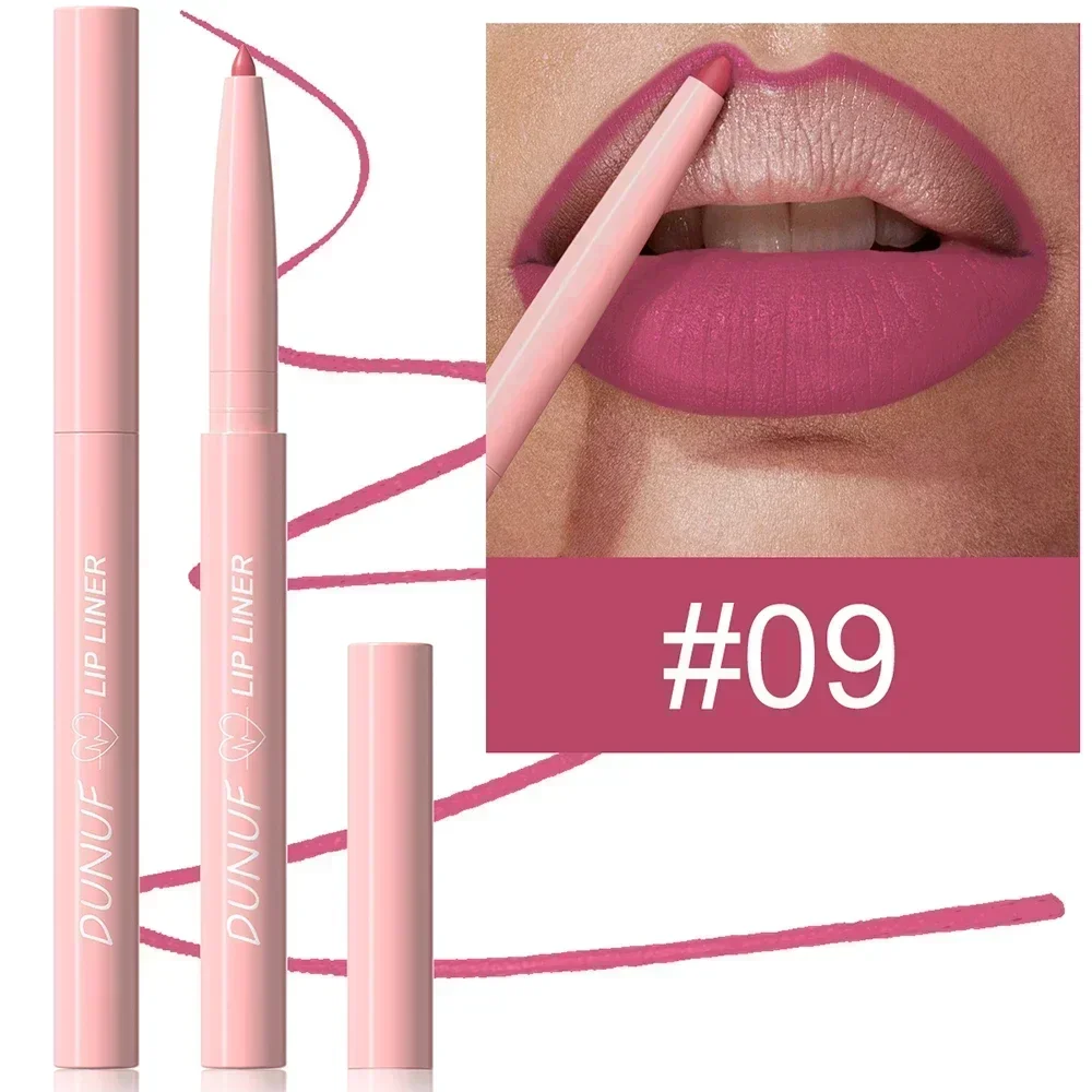 1Pc Tapered Nib Lip Liner Pencil Matte Plumping Lip Stain Lasting Waterproof Fine Lipstick Slim Lip Outline Contour Make Up Pink
