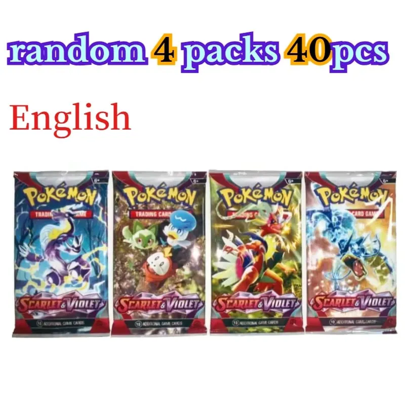 Menyenangkan 40 Buah Paket Kartu Pokemon 4 Set Sun Moon Violet 151 Kartu Perdagangan Inggris Mainan Koleksi Hadiah Halloween Fantasi Sci Fi — image 16