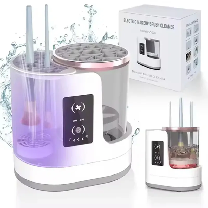 NUOVO elettrico 3 IN 1 macchina per la pulizia dei pennelli per il trucco asciugatrice per pennelli per il trucco strumento per la pulizia dei pennelli cosmetici USB automatico portatile