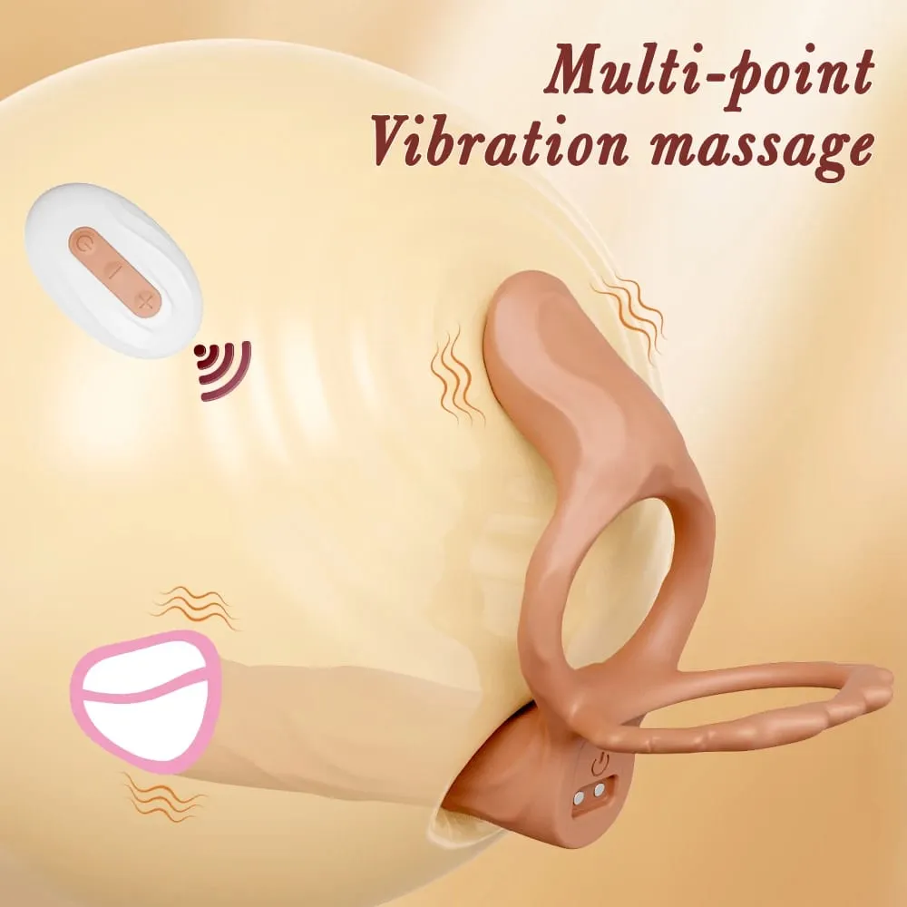 Remote Controlled Double Penetration Vibrator for Couple Anal Plug Vibrator with Penis Cock Ring Adult Sex Toys for Men Women — image 2