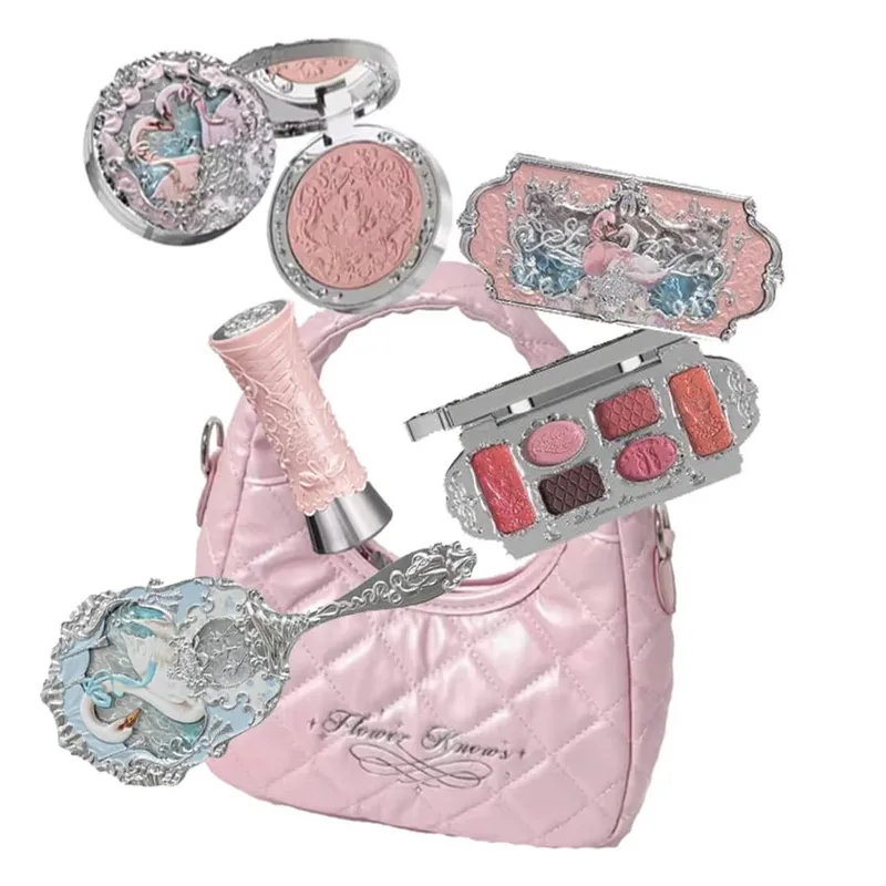 Flower Knows Makeup Set Box Full Swan Bear Garden Collection Embossed Blush Shine Lipstick Kit Foundation All in Maquiagem Kit