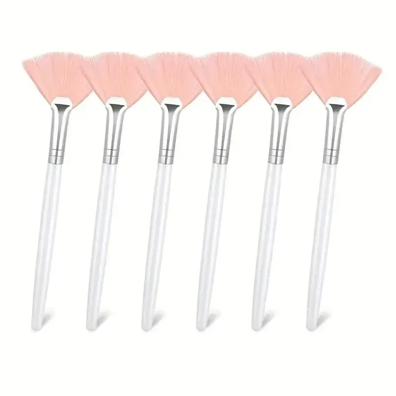 3/6/12pcs Fan Brush Facial Mask Brushes Multi Use Soft Fan Face Makeup Brush Acid Applicator for Women Girls Cleansing Tools