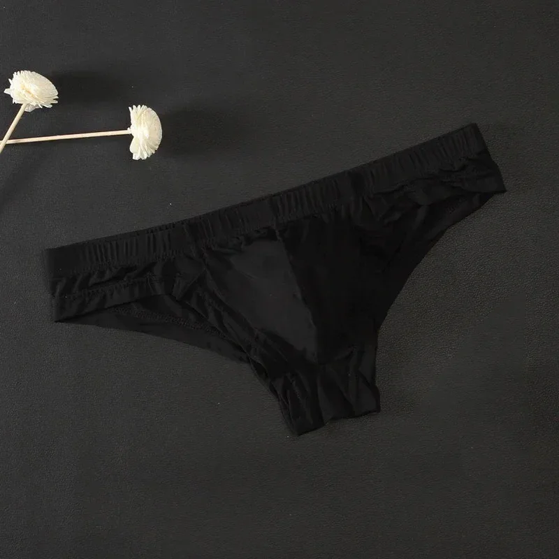 Men's Sexy Transparent Low-Waist Briefs Breathable Bulge Pouch Underpants Brief Underwear Man Panties 1pc