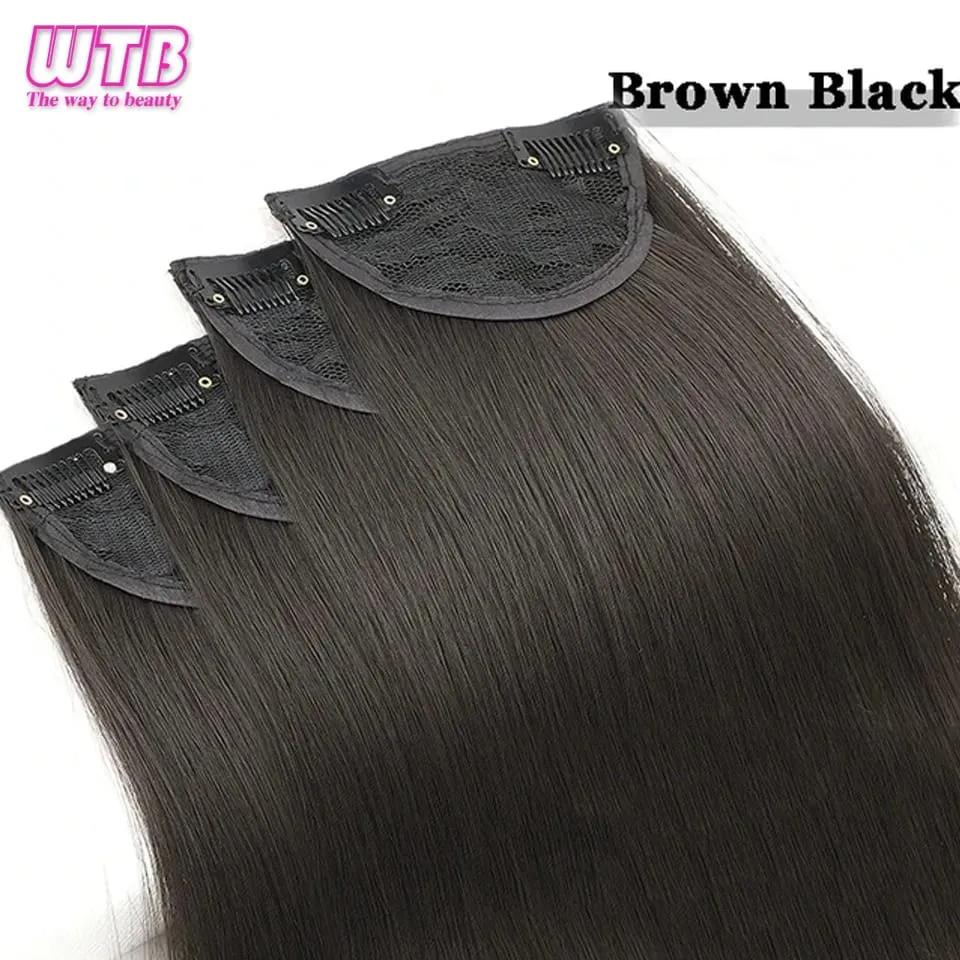 24inch Synthetic Hair Pads Invisible Seamless Clip In Hair Extensions 4 Pieces Set Invisible Straight Hair For Everyday Wear — image 10