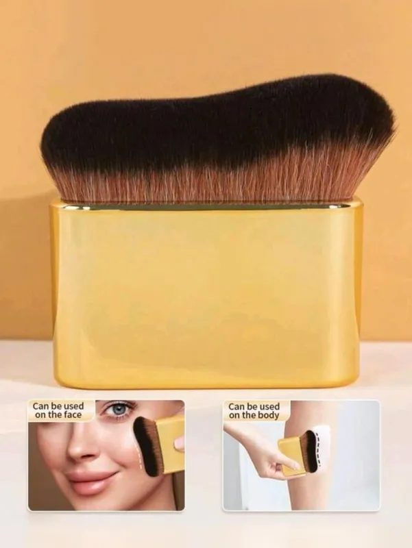 1 rose gold foundation brush for tanning blending foundation blush eyeshadow bronzer and foundation on face and neck with high and low end bristles