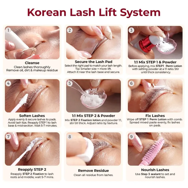 Korean Glue-free Fast Lash Lift System Camellia Eyebrow Lamination Lashes Lifting Perm Makeup Cosmetics Full Kit — image 6