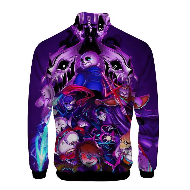Luxuriöse beliebte Sans Undertale 3D-Druck-Reißverschluss-Raglanjacke Windjacke Jungen/Mädchen Bequeme Stehkragenjacken Mäntel