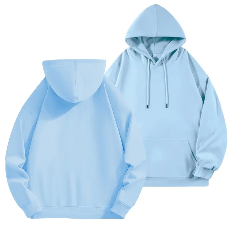 Logo Tersuai DIY Sweatshirt Bertudung Hitam Kapas Tulen Pullover Lengan Panjang Atasan Kasual untuk Lelaki Dan Wanita Fesyen Musim Sejuk Musim Gugur — image 15