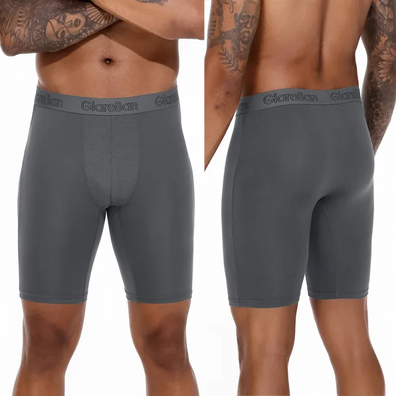 Celana Boxer Kaki Panjang Cepat Kering Warna Campuran 4 Buah Celana Dalam Pakaian Dalam untuk Rumah dan Olahraga Celana Dalam Pria Kualitas Tinggi