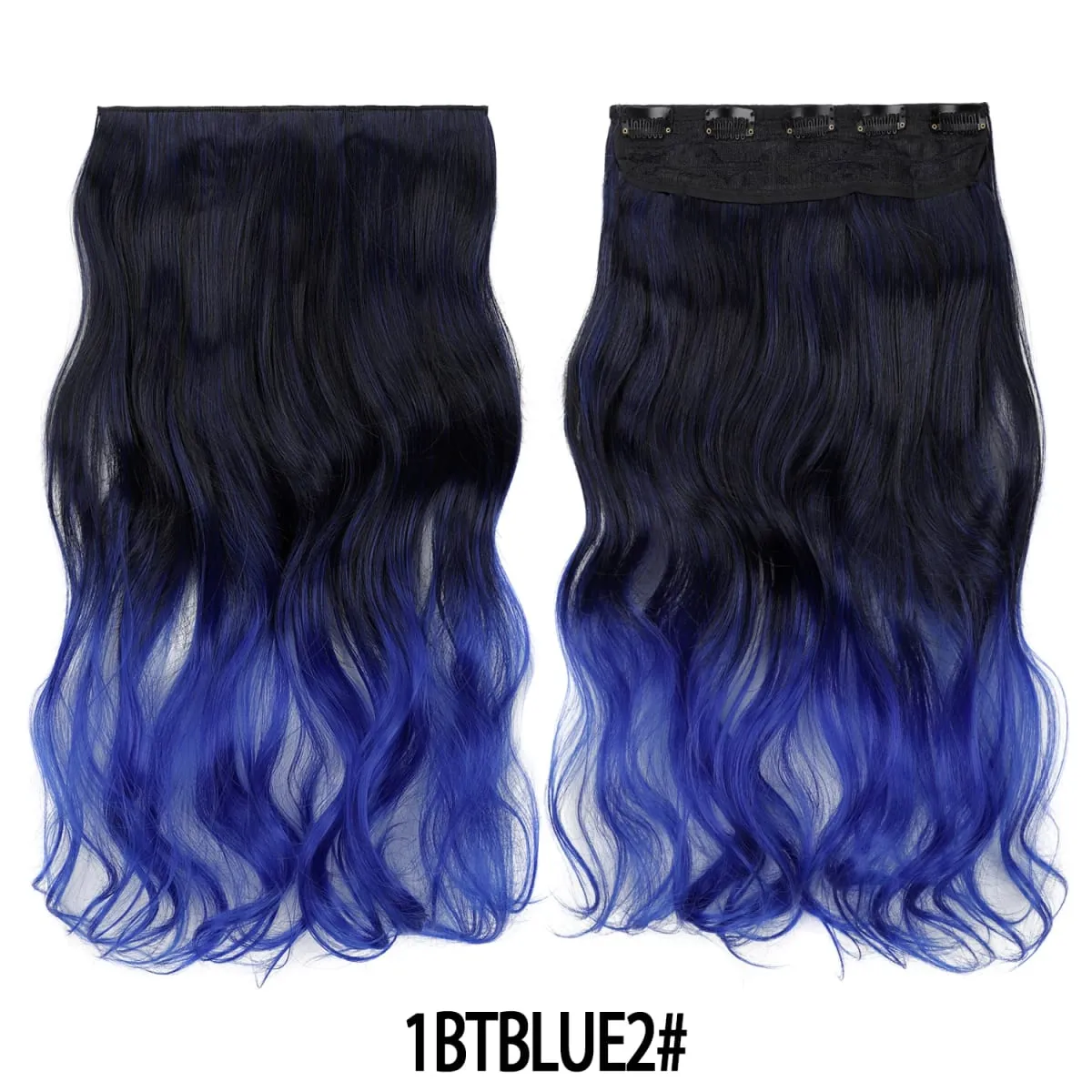 Jeedou One Piece 5 Clips Wavy Ombre Clip In Hair Extensions Long Water Wave Συνθετικά Σγουρά Μαλλιά Κομμάτι Rainbow Χρωματιστά Μαλλιά — image 17
