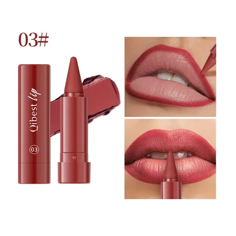 Matte Lipstick Pen Gradient Lip Liner Red Brown Velvet Contouring Pencil Lasting Waterproof Stick Sexy Women Makeup Lipliner — image 8