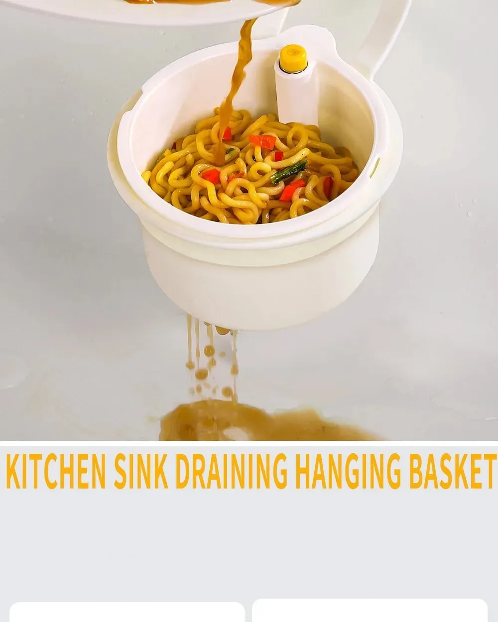 Hanging Sink Draining Basket Openable Bottom Cover Detachable Kitchen Garbage Filter Food Residue Filter Cleaning Water Basket — image 9