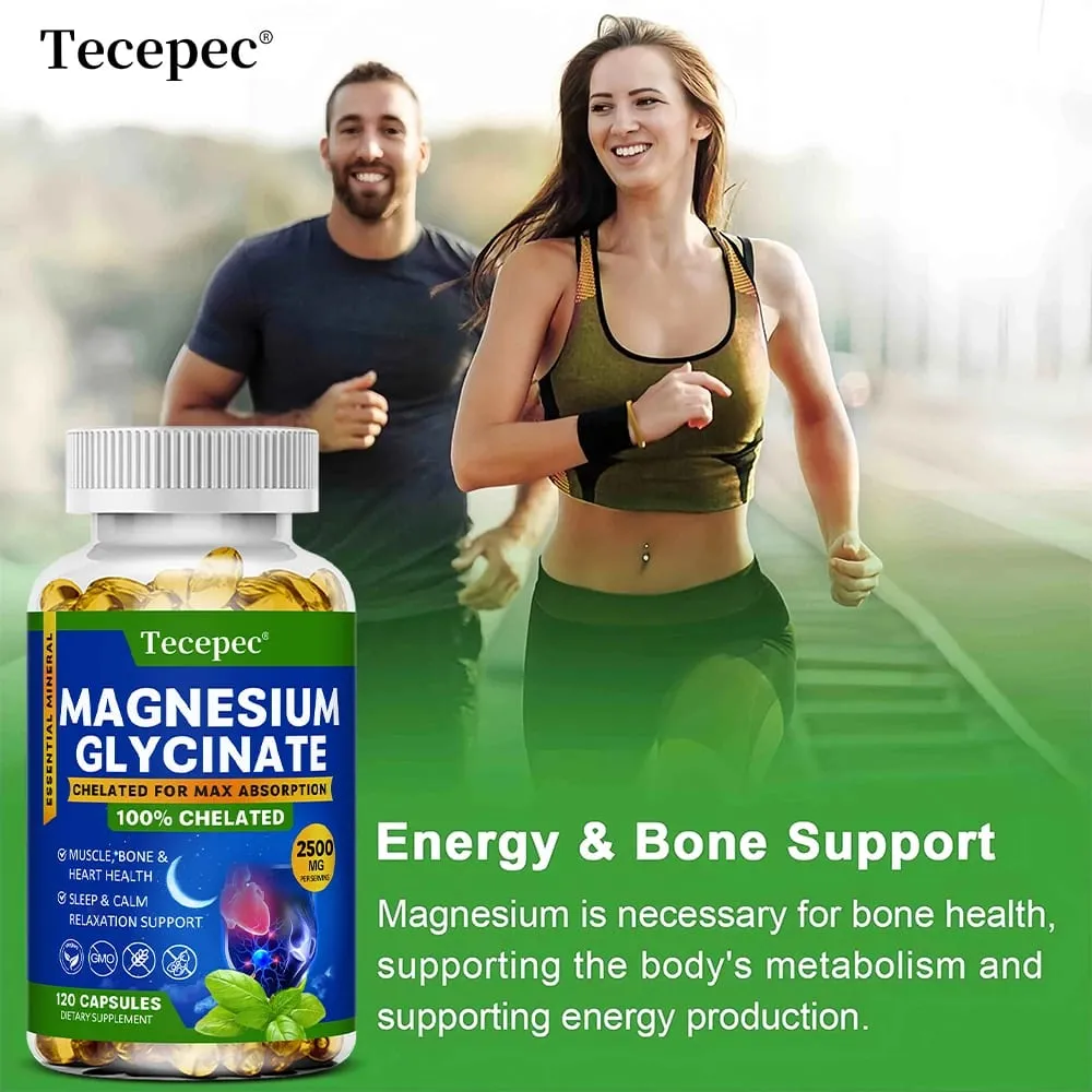 Magnesium Glycinate Supplement Highly Absorbed Supports Muscle Relaxation and Recovery Maximum Bioavailability 120 Capsules — image 3