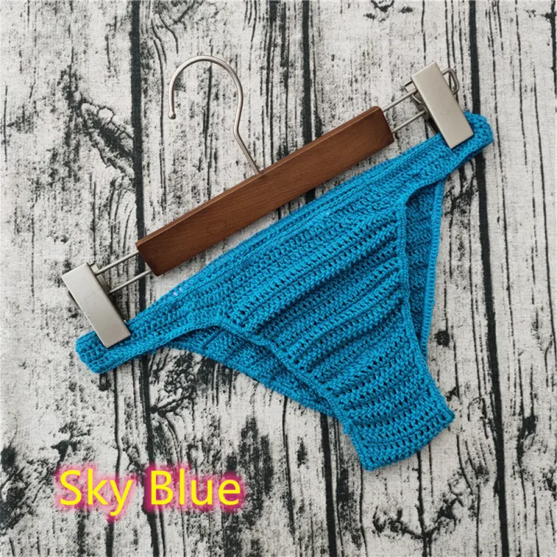 Hot Men Women Breathable Underwear Hand Crochet Low Rise Gstring Swimming Sunbathing Thong Sissy Panties Трусы Мужские — image 19