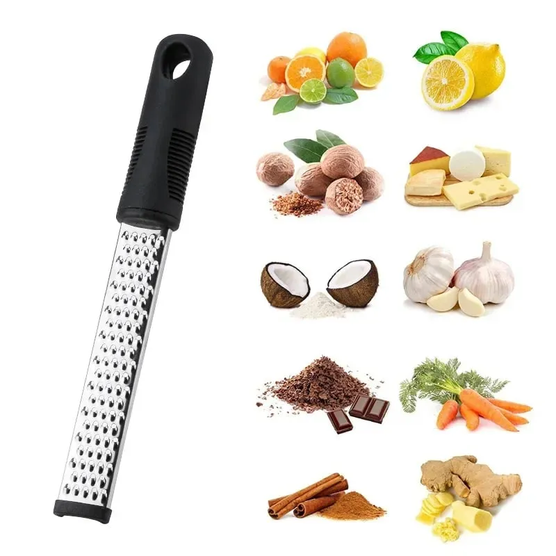 Stainless Steel Manual Grater for Cheese Lemon Vegetable Potato with Non Slip Handle Sharp Kitchen Tool