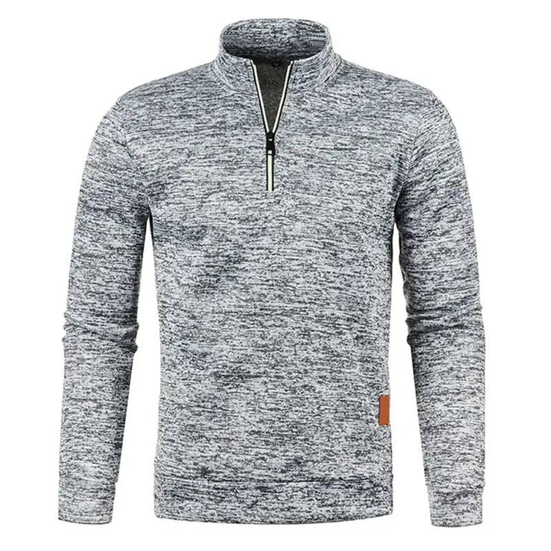 Men Sweatshirts Spring Thicker Pullover Half Zipper Pullover for Male Hoody Outdoor Sweatshir Autumn Solid Color Turtleneck Swea — image 11